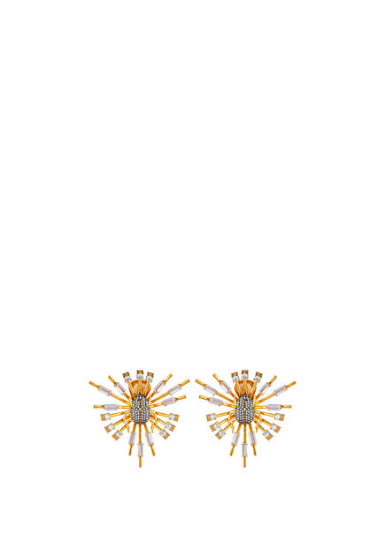 Scarab Stardust Kadın Altın Kaplama Küpe